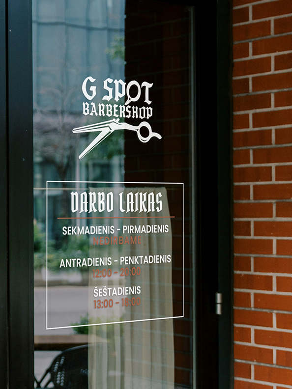 G Spot Barbershop — Langų grafika