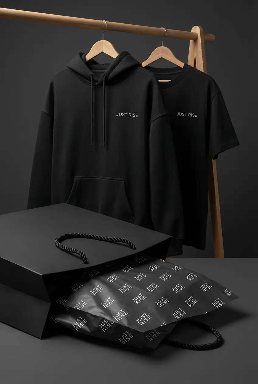 Just Rise — Brand / merch vizualas